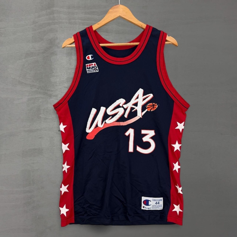 Vintage Champion National USA Basketball Jersey Navy Shaquille O'Neal 13 44